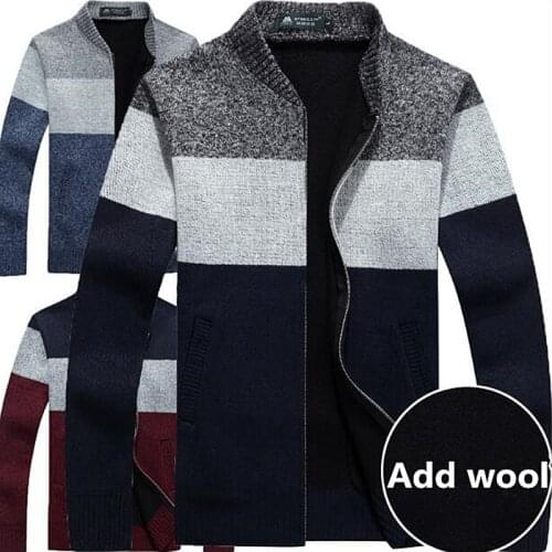 Mens Knitted Sweaters Cardigans Collar Winter Wool Sweater Fashion Cardigans Male Sweaters Coat Brand Mens Clothing coat