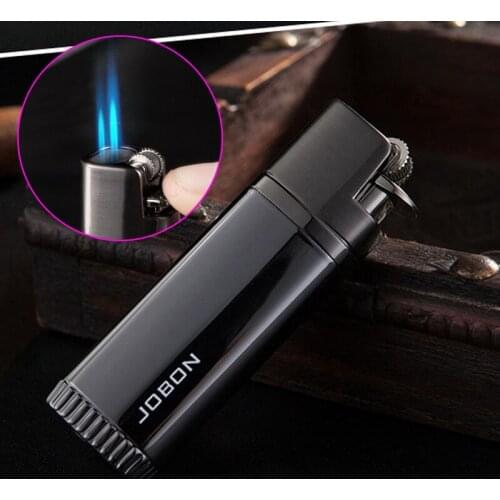 Jet Torch Turbo Butane Gas Lighter Metal Band Windproof Cigar Portable Cigarette Lighter 1300C Fixed Fire Accessory Man Gift