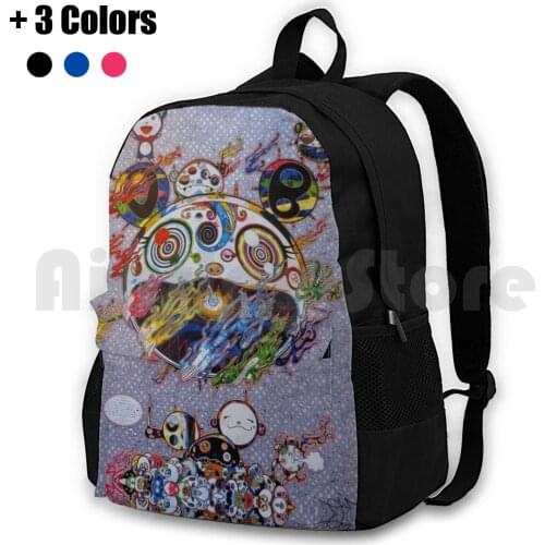 Murakami X Rafe Outdoor Hiking Backpack Riding Climbing Sports Bag Happy Sad Skull Deep Dark Cool Warm Companion Skull