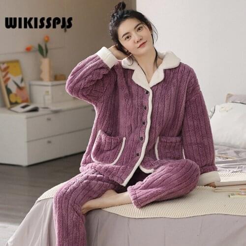 WIKISSPJS Womens Plush Pajamas