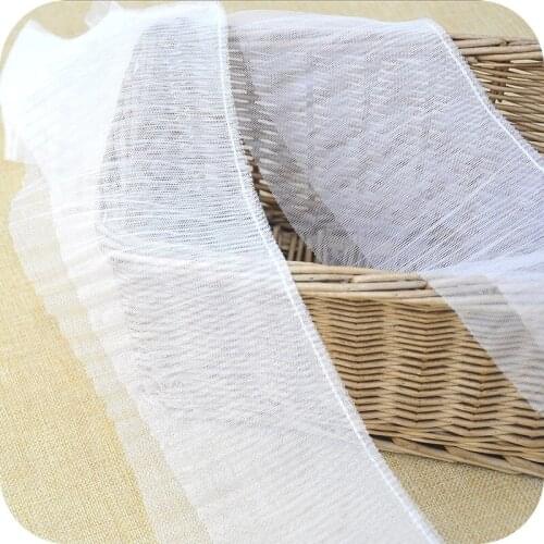 Pleated Elastic Mesh Lace Fabric Guipure Craft Supplies 12cm Sarees Wedding Lace Trim Sewing encajes para costura dentelle LX25