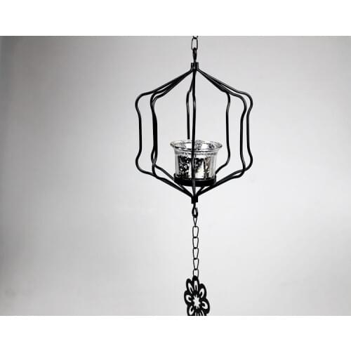 1PC Retro Pastoral Style Iron White Black Red House Romantic Lantern Tea Light Candle Holder Wedding Table House Decor MK027