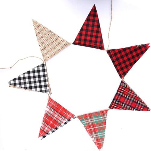 12 Flags 4.5m Hanging Flags Flag Red Plaid Banner Pennant Bunting Garland Home Wedding Birthday Party Decoration