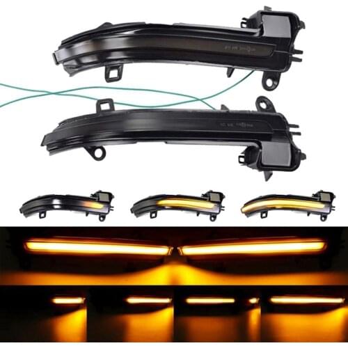 2Pcs LED Dynamic Rearview Mirror Turn Signal Light Mirror Indicators Light Waterproof Rearview Mirror Flash Compatible For BMW