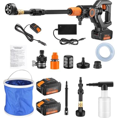 20V 435PSI Cordless Pressure Washer Car Clean With 3.0A Li-Ion Battery Nozzle Hose Bucket Foam Pot Garden Watering Car Wash Tool