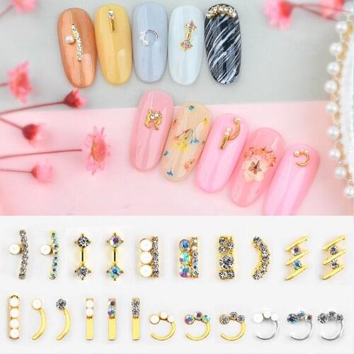 5pcs Nail Art Decorations Metal Alloy Shiny Gems Jewelry Charm 3D DIY Charm Nail Tools Glitter Manicure Accessoires