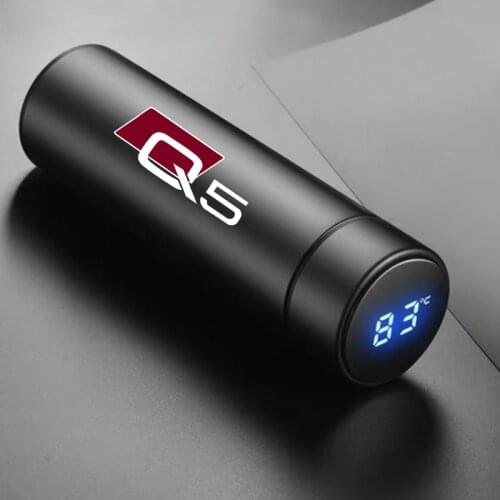 500ml portable Car smart Thermos mug Insulation cup with temperature display for audi Q3 Q5 Q7 Q8 car Accessories
