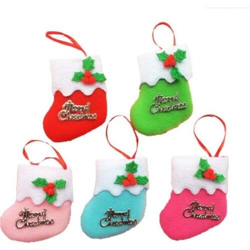 6 pcs/lot Sock Hangings Ornament Decor Pendants Christmas Tree Baubles Santa Cristmas Xmas Tree Decoration Christmas stocking
