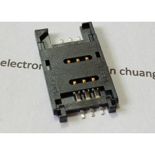6P All plastic SIM card socket holder seat slot flip type