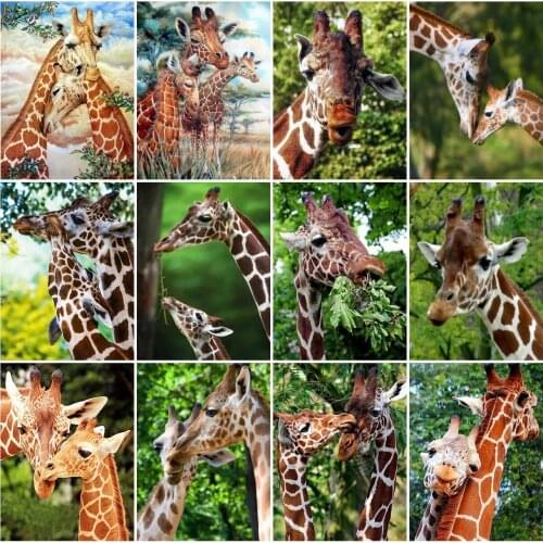 AZQSD Diamond Painting Giraffe Cross Stitch Picture Of Rhinestones Diamond Embroidery Animal Mosaic Handmade Home Decor Gift