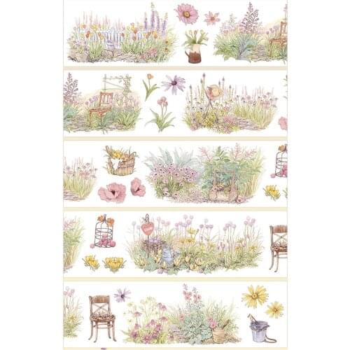 Big Size Little Flower Street Washi Masking Tapes for Card Making Bullet Journal DIY Scrapbooking Label Stickers