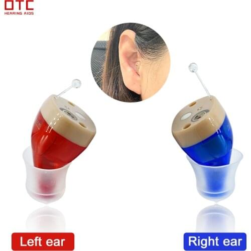 Digital intelligent noise reduction rechargeable portable compact easy to operate in-ear hearing aid for the elderly
