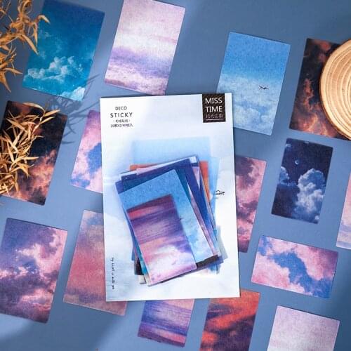 40Pcs/Box Vintage Cloud Travel Scenery Journal Decorative Washi Stickers Scrapbooking Stick Label Diary Album Stickers