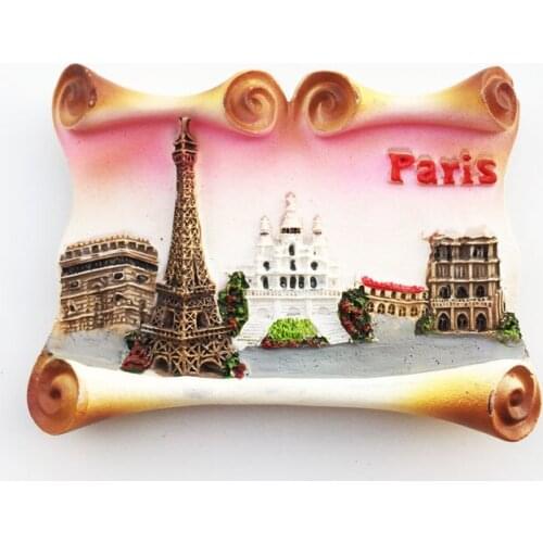 French capital, Paris, landmarks, tourist commemorative decorative crafts, handmade painted magnetic refrigerator magnets