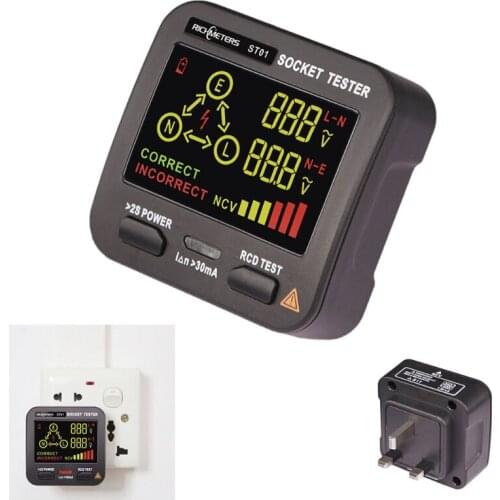 G6DA ST01 Circuit Breaker Finder Receptacle Tester Finds with Voltage Display, Receptacle Socket Tester Circuit Analyzer