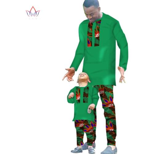 Spring New Fashion Mens African Clothes Two Pieces Set for Men and Boy Set Clothing Long Sleeve Shirt + Pants BRW WYN294