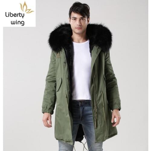Winter Thick Lining Jacket Men Real Fur Collar Hoodie Long Coat Casual Loose Fit Male Military Overcoats Plus Size Parkas