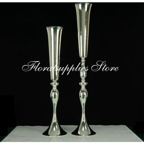 Metal vase tall gold/silver/white flower stand 88cm wedding flower stand table centerpieces decoration