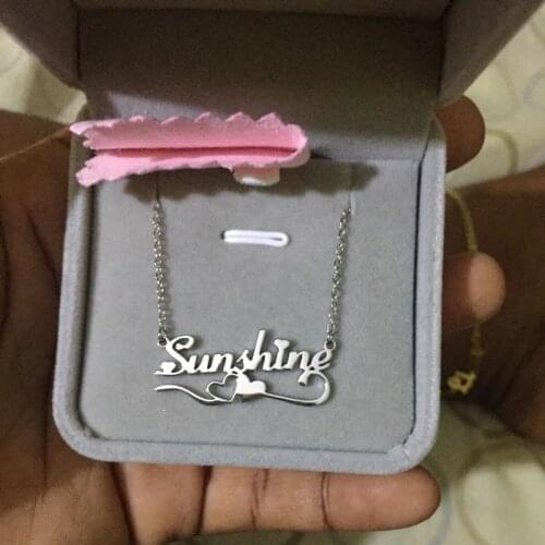 Minimal Heart With Custom Name Necklaces For Women Letter Jewelry Stainless Steel Rose Gold Friendship Necklace Christmas Gifts