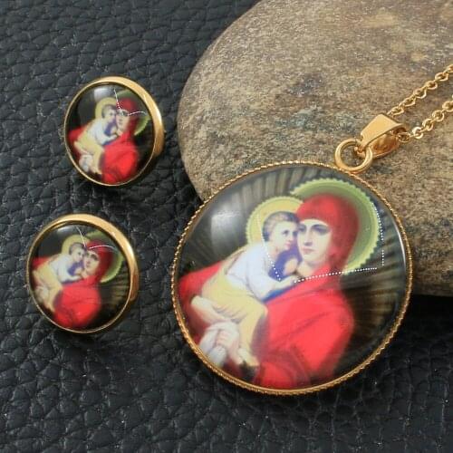 Fashion Round Stainless Steel Jewelry Sets For Women And Girl Pendants And Earrings Bijoux Femmes Joyas Mujer Store SFXZCOBC