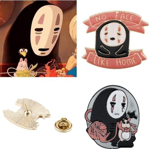 Spirited Away No Face Man Enamel Brooches Pins Cute Bag Lapel Badge Anime Jewelry For Friends Girl‘s gift