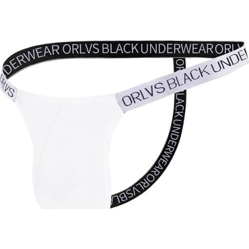 ORLVS Low Waist Jockstrap Men Sexy Underwear For Gay Mens Thong Modal Sissy Lingerie Mens Thongs Penis Bikini Cueca Tanga