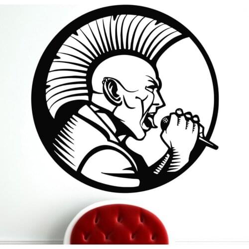 Punk Rock Singer Sticker Music Wall Decals For Kids Boys Room Home Decor Vinyl Stickers Muraux Home Design Art Poster Mural A303