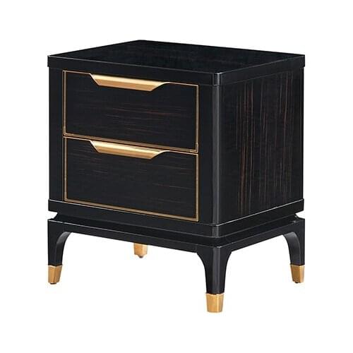 Solid WoodLuxury Style Nightstand Bedside Table with Drawer