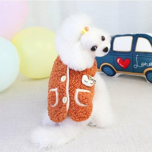Autumn and winter Teddy velvet vest cute fashion pet dog clothes Bomei pet clothing new dog clothes