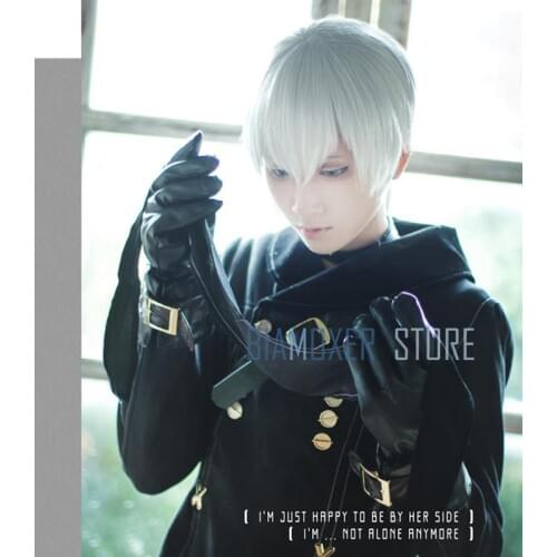NieR:Automata 9S YoRHa No.9 Model S Wistalia Short Silver White Heat Resistant Cosplay Costume Wig (not include eye patch)