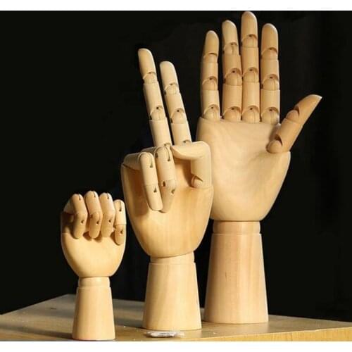 Movable joint wooden hand model Creative wooden Hand Model crafts Home decor Model wooden hand