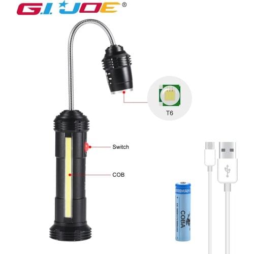 Portable led light rechargeable worklight waterproof zoomable BBQ light T6 magnetic use 18650 Battery outdoor camping light