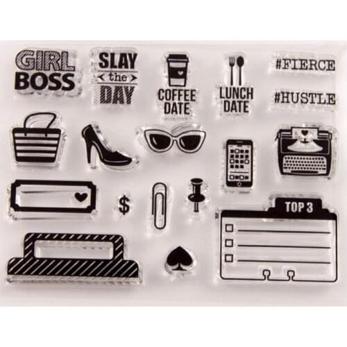 Glasses Coffee Cup Transparent Clear Silicone Stamp Seal DIY Scrapbook Rubber Stamping Coloring Embossing Diary Decor Reusable