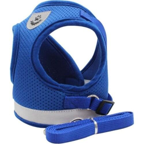 Adjustable Breathable Pet Harness with Leash Cat Vest Soft Kitten Vest Reflective Design for Walking Escape Proof LBShipping