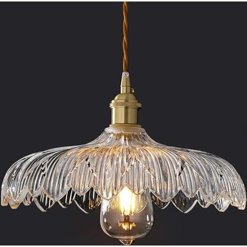 Nordic Luxury Copper Glass Decorative Pendant Lights Led E27 Simple Modern Light Fixtures Restaurant Bedside Coffee Bar Kitchen