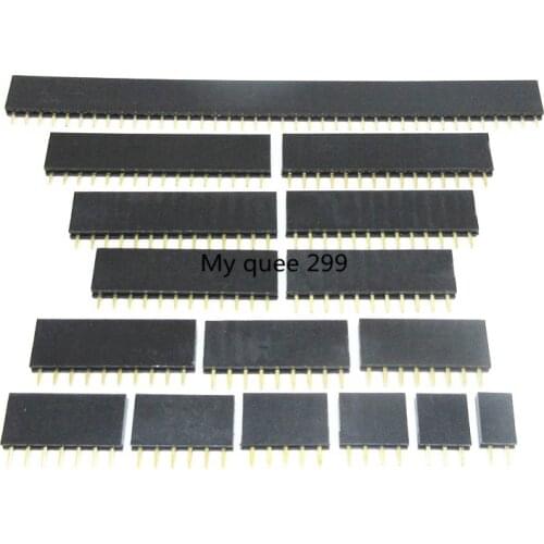 Pitch 2.54mm 2/3/4/5/6/7/8/9/10/11/12/13/14/15/16/17/18/19/20/40 Pin Stright Female Single Row Pin Header Strip PCB Connector