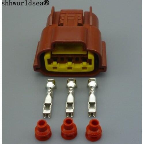 Shhworldsea 3 Pin 2.2mm auto Sensor Wire Connector plug Fits Renault for Nissan brown color connectors 6098-0142 6189-0486