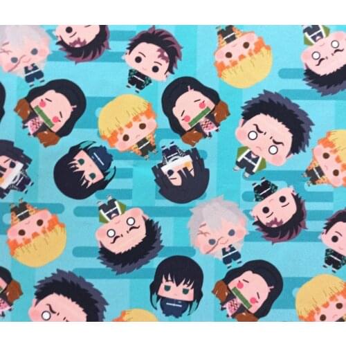 50*148cm Cartoon printed Fine Canvas Fabric Hand Made Diy Fabric Bag Quilting Fabric High Quality Sewing Material For Patchwork