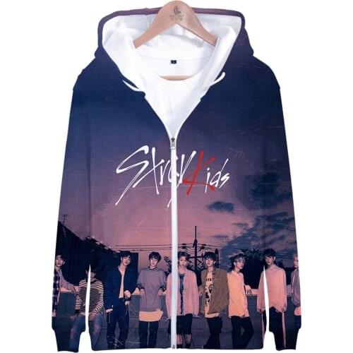 KPOP Stray Kids Concert District 9 Unlock Same Paragraph Oversized Hoodie Sweatshirt Hooded Coat Long Sleeve Men Womens Hoodies