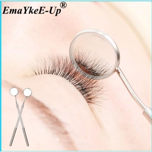 Magnifying Checking Eyelash Extension Grafting Mirror Stainless Steel Handle Mouth Oral Teeth Care Eyelashes Makeup Tool