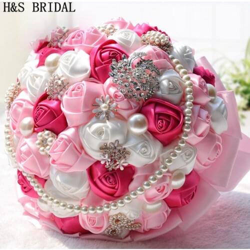 Gorgeous Wedding Flowers Bridal Bouquets Pearl Crystal Artificial Wedding Bouquet Crystal Sparkle 2015 New buque de noiva