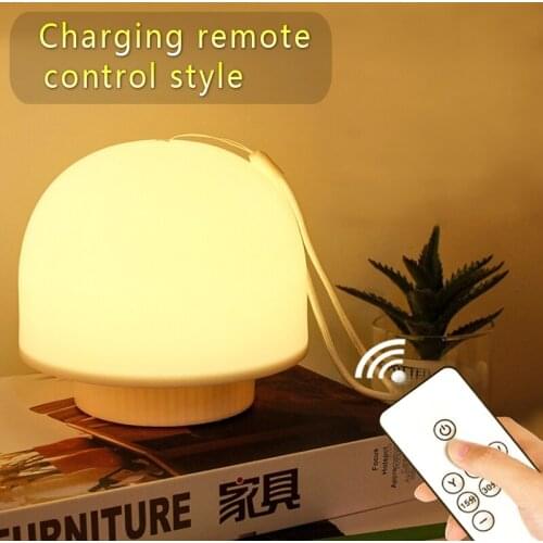 Indoor Remote Control LED Night Lamp Home Decor Table Night Light USB Recharge Mushroom Desk Lamp Outdoor Kids Night Lights