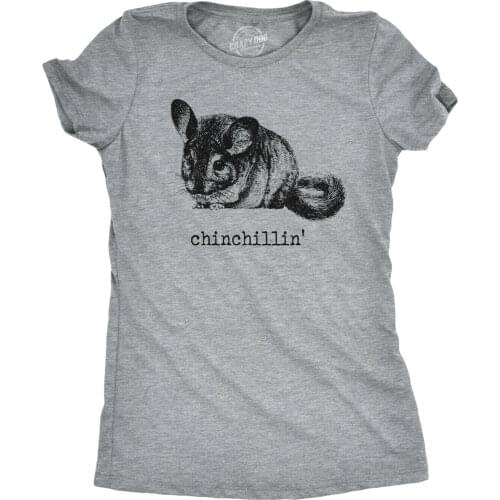 Womens Chinchillin T shirt Funny Chinchilla Animal Lover Graphic Vintage Cool