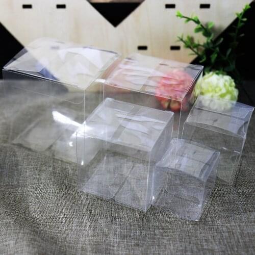 10pcs Multi Size Transparent Candy Box Plastic Clear PVC Storage Box Candy Package Organizer DIY Birthday Wedding Favor Gift Box