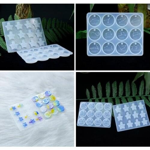 Twelve Constellations Silicone Molds Round Star Astrology Pendant For DIY Resin Epoxy Mold Silicone Jewelry Making Supplies