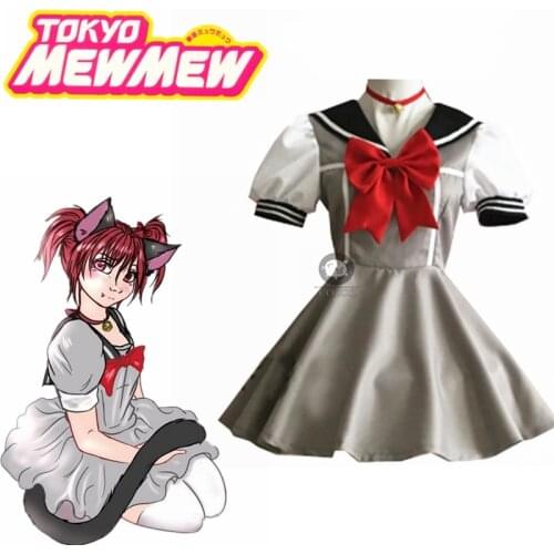 2020 Tokyo Mew Mew Ichigo Momomiya Short Sleeves School Uniform Handcrafted Cosplay Costume Any Size