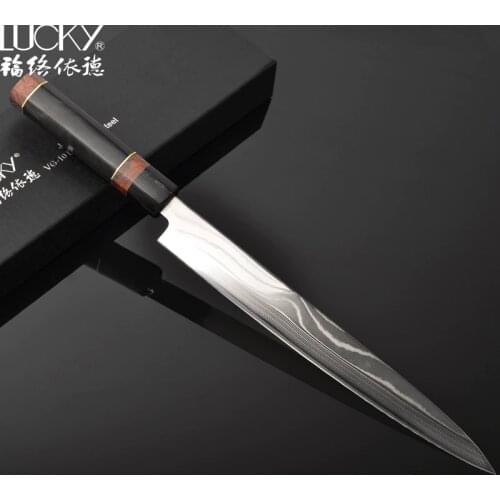 27cm Japan Sushi Sashimi Knife for Kitchen Japanese Damascus VG10 Steel Yanagiba Chef Salmon Fish Filleting Cooking Knife 13.2G