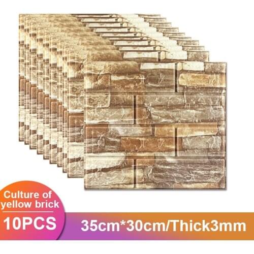 3d Three-dimensional Wall Sticker for Living Room Tv Background Wall Sticker Self-adhesive Brick Pattern Wallpaper