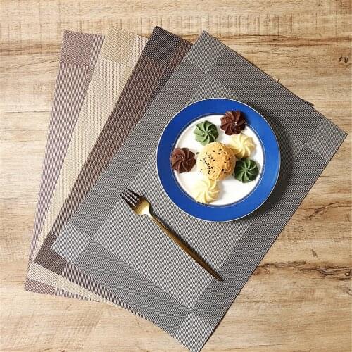 45 X 30 Cm Solid Pvc Place Mats Rectangle Coasters Dining Table Placemats Non-slip Washable Waterproof Table Mats Decoration