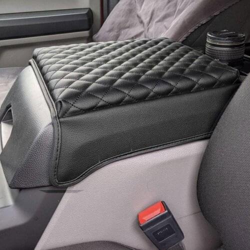 Car Leather Surface Armrest Center Console Soft Elastic Armrest Cushion Cover Protector Pad For Ford F-150 Interior Parts